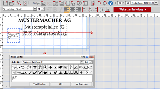 Stempel: Symbole bearbeiten