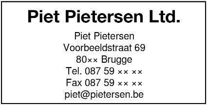 Colop Printer 60: Sjablonen 1827