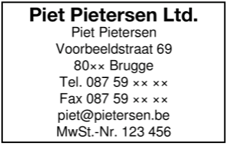 Colop Classic 2600: Sjablonen 10100